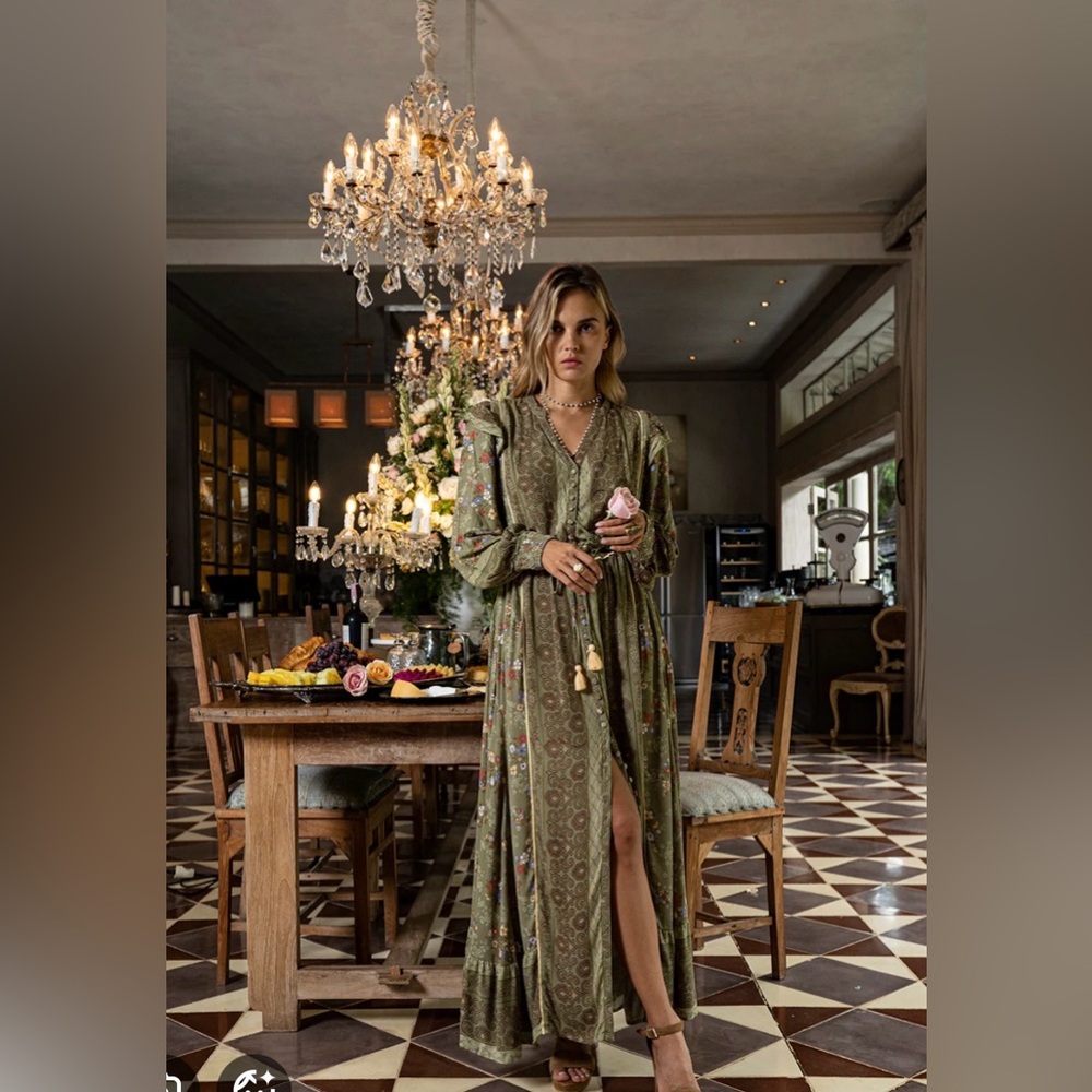 Tulle & Batiste Grace Maxi dress in Olive, 100%
Rayon Crepe Handmade